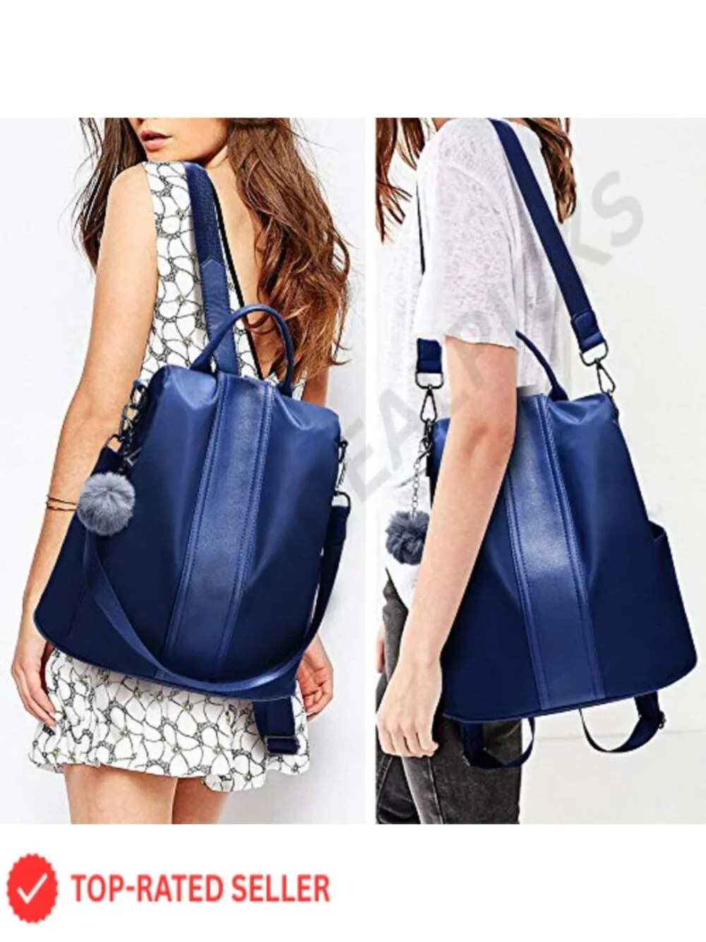Anti-theft Waterproof Nylon Backpack Purse with USB Port